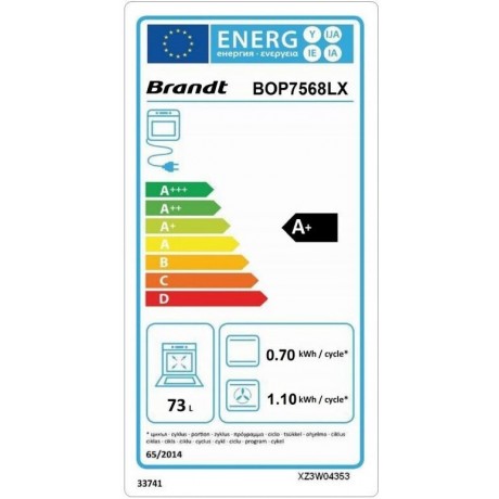 Brandt BOP7568LX Φούρνος Ατμού με Πυρόλυση 73Lt