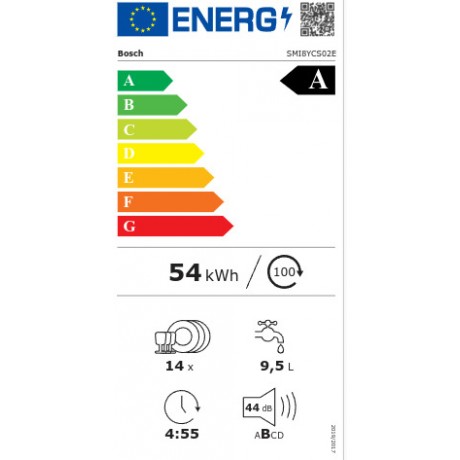 Bosch SMI8YCS02E Εντοιχιζόμενο Πλυντήριο Πιάτων Zeolith 60cm Inox