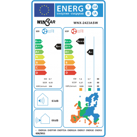 Winstar WNX-2423 ASW Κλιματιστικό Inverter 24000 BTU A++/A+