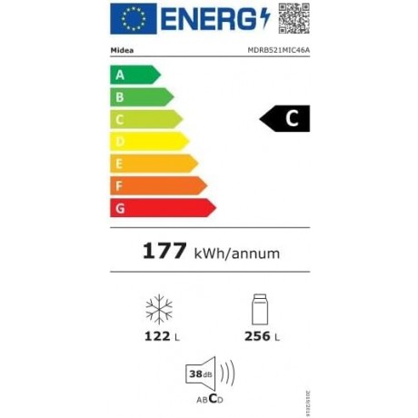 Midea MDRB521MIC46A Ψυγειοκαταψύκτης Total No Frost Υ201,0 x Π59,5 x Β70cm Inox