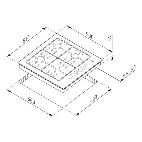 Pyramis 733070 + 733071 Φούρνος 73lt με Εστίες Υγραερίου Π59.5εκ Black Metal 034068301 + 030062401