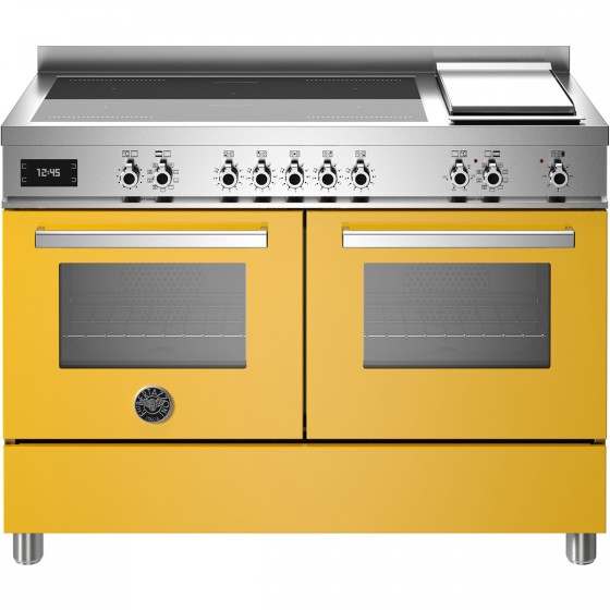 Bertazzoni PRO12 5I 2E GI T Κουζίνα με 5 Επαγωγικές Εστίες + Teppanyaki & 2 Φούρνους Π120εκ. Κίτρινο AJ0PJKREIE.00