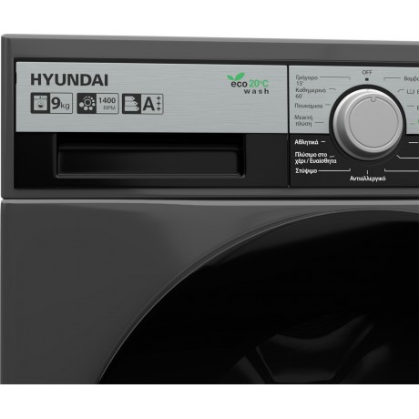 Hyundai HWM19-1409D/F4-DX Πλυντήριο Ρούχων 9kg 1400 Στροφών Γκρι