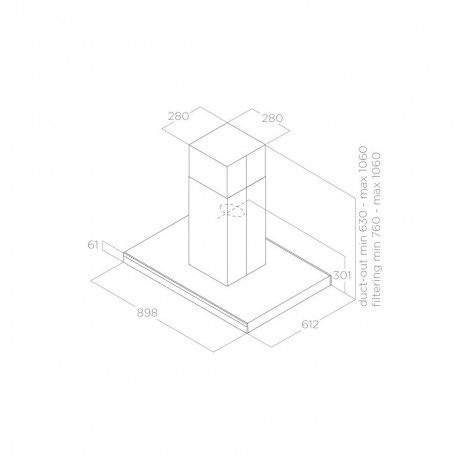 Elica IS BL MAT/A/90 X 60 GFB Απορροφητήρας Νησίδα 90cm Μαύρος PRF0182415