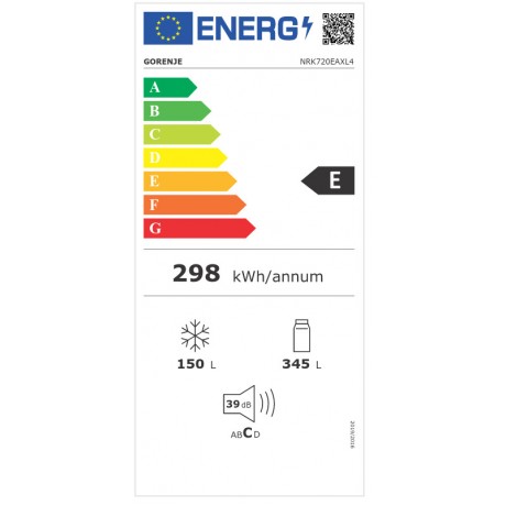 Gorenje NRK720EAXL4 Ψυγειοκαταψύκτης 495lt NoFrost Inox 031006201