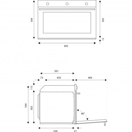 Bertazzoni F90 9 PRO E K N Αυτόνομος Ηλεκτρικός Φούρνος 90cm Black