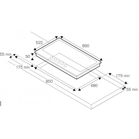 Bertazzoni P90 5L HER NE Εστία Υγραερίου Αυτόνομη 89x52.2εκ. Μαύρη Ματ