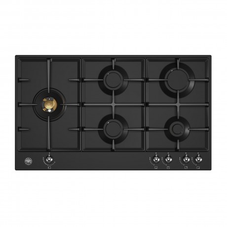 Bertazzoni P90 5L HER NE Εστία Υγραερίου Αυτόνομη 89x52.2εκ. Μαύρη Ματ