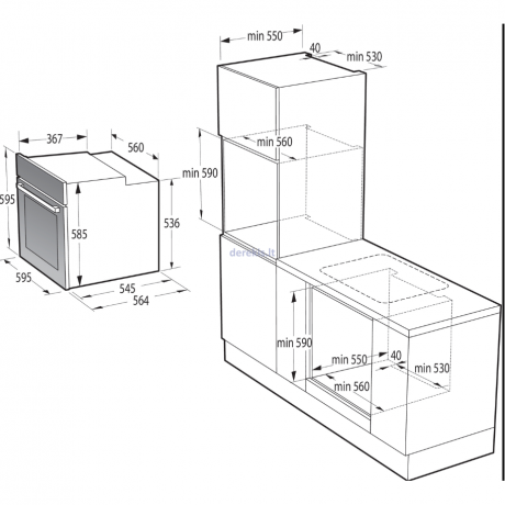 Gorenje BOS67372CLB Αυτόνομος Φούρνος Μαύρος 77Lt