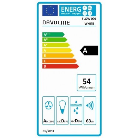 Davoline Flow 90 Απορροφητήρας Νησίδα 90cm Λευκός