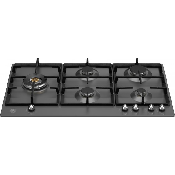 Bertazzoni P90 5L HER NE Εστία Υγραερίου Αυτόνομη 89x52.2εκ. Μαύρη Ματ