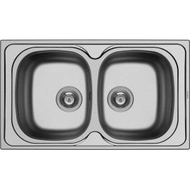 Pyramis Derby 2B Ένθετος Νεροχύτης 86x50cm Inox Σατινέ 100185701