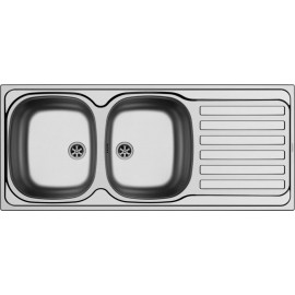 Pyramis Derby 2B 1D Ένθετος Νεροχύτης 116x50cm Inox Σατινέ