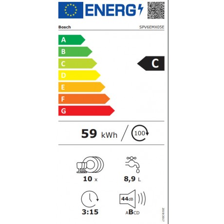 Bosch SPV6EMX05E Πλήρως Εντοιχιζόμενο Πλυντήριο Πιάτων με Wi-Fi για 10 Σερβίτσια Π45cm