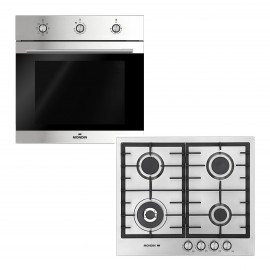 MONDIN FM61SE07MX + FB604VTGLX ΣΕΤ ΦΟΥΡΝΟΣ ΗΛΕΚΤΡΙΚΟΣ+ΕΣΤΙΑ ΑΕΡΙΟΥ INOX