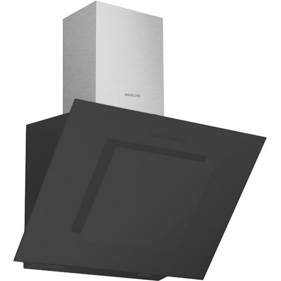 Davoline Feel Black Glass Απορροφητήρας Καμινάδα 90cm Μαύρος 801012115