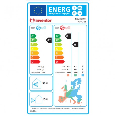 INVENTOR N3VI/N3VO-18WFI ΝΕΟ Κλιματιστικό Inverter 18.000 BTU, ιονιστή και Wi-Fi INVENTOR N3VI/N3VO-18WFI ΝΕΟ Κλιματιστικό Inverter 18.000 BTU, ιονιστή και Wi-Fi