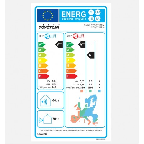 TOYOTOMI CTN/CTG-371BRM ERAI MIDNIGHT BLUE Inverter Κλιματιστικό 24.000 BTU και ιονιστή TOYOTOMI CTN/CTG-371BRM ERAI MIDNIGHT BLUE Inverter Κλιματιστικό 24.000 BTU και ιονιστή