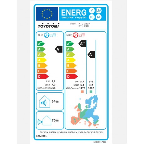TOYOTOMI KTN/KTG-24CH KENZO Λευκό Inverter Κλιματιστικό 24.000 BTU TOYOTOMI KTN/KTG-24CH KENZO Λευκό Inverter Κλιματιστικό 24.000 BTU