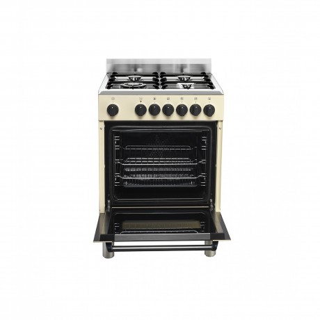 La Germania AMN6640ECRT Κουζίνα Ηλεκτρική με Εστίες Φυσικού Αερίου Κρεμ 60εκ.