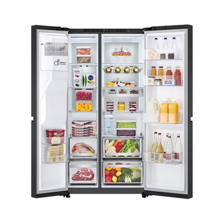 LG GSLE91EVAC Ψυγείο Ντουλάπα 461lt Full No Frost Μαύρο