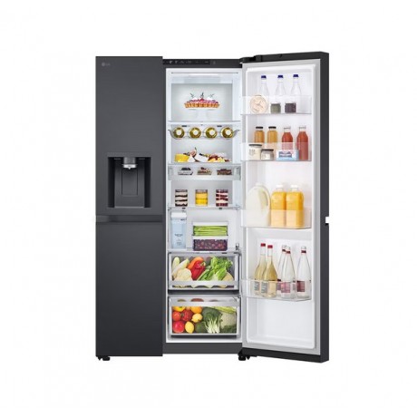 LG GSLE91EVAC Ψυγείο Ντουλάπα 461lt Full No Frost Μαύρο