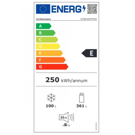 LG GTBV44PYFKD Δίπορτο Ψυγείο 461lt No Frost Inox
