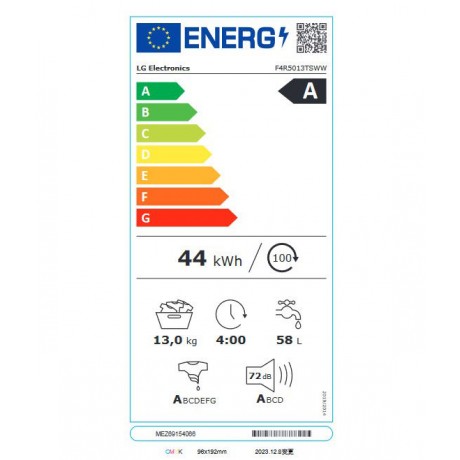 LG F4R5013TSWW Πλυντήριο Ρούχων 13kg 1400 Στροφών LG F4R5013TSWW Πλυντήριο Ρούχων 13kg 1400 Στροφών