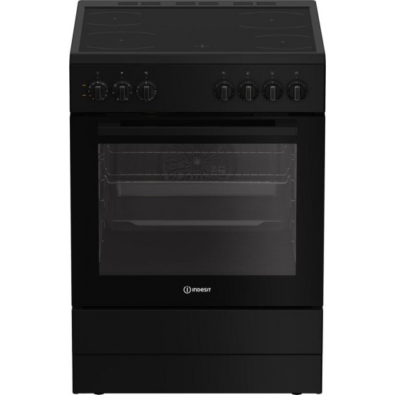 INDESIT I6V5PCB Ελεύθερη Κουζίνα με Κεραμικές Εστίες 60cm Μαύρο