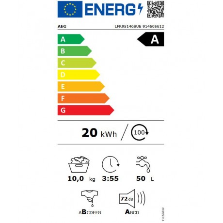 AEG LFR95146SUE Πλυντήριο ρούχων 10Kg 1400 στροφών AEG LFR95146SUE Πλυντήριο ρούχων 10Kg 1400 στροφών