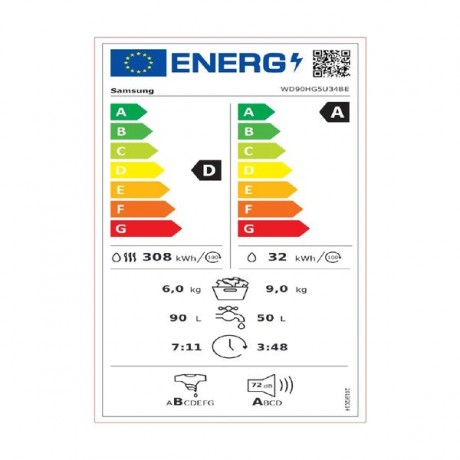 SAMSUNG WD90HG5U34BELE Πλυντήριο Στεγνωτήριο Ρούχων 9kg/6kg 1400 Στροφές SAMSUNG WD90HG5U34BELE Πλυντήριο Στεγνωτήριο Ρούχων 9kg/6kg 1400 Στροφές