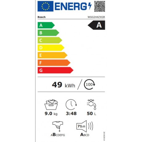 BOSCH WGG244ZXGR Πλυντήριο Ρούχων 9kg 1400 Στροφών BOSCH WGG244ZXGR Πλυντήριο Ρούχων 9kg 1400 Στροφών
