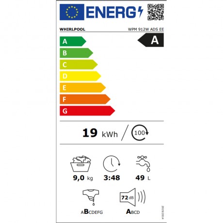 WHIRLPOOL WPM912WADSEE Πλυντήριο Ρούχων 9kg 1400 Στροφών WHIRLPOOL WPM912WADSEE Πλυντήριο Ρούχων 9kg 1400 Στροφών