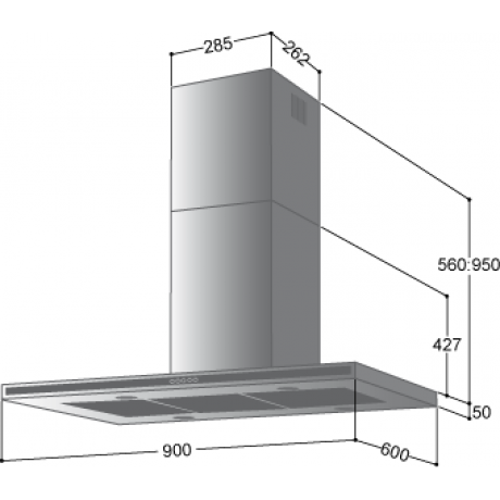 La Germania Isola I5 90 Νησίδα 90 cm Inox 850m³/h 