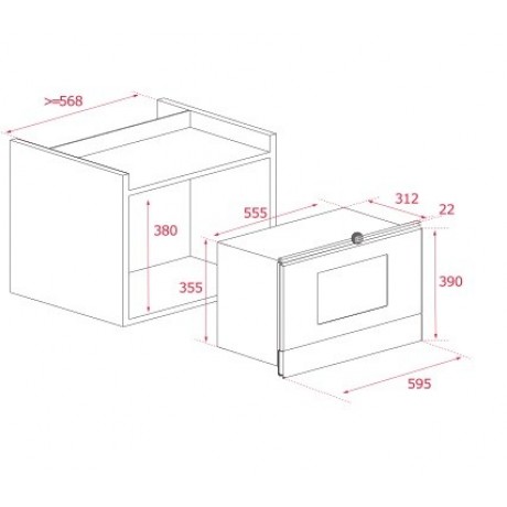 Teka ML 822 BIS L White 22 Λίτρα, 850 W, Mικροκύματα + Grill 