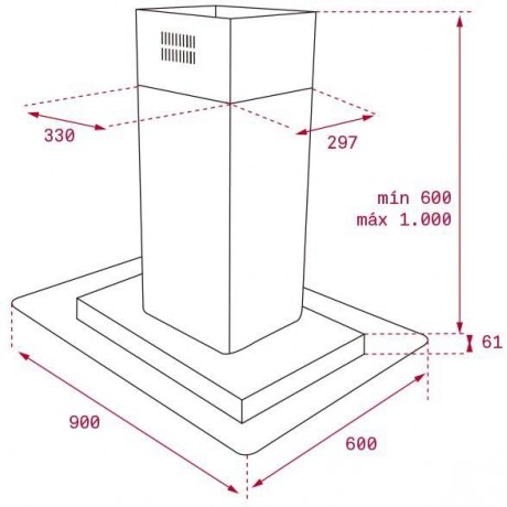 Teka DG3 Isla 985 90cm Inox Νησίδας/Οροφής 920 m3/h