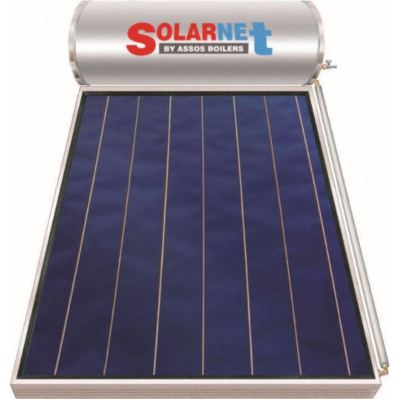 Assos Solarnet 160lt/2.5m² Glass Διπλής Ενέργειας Επιλεκτικός 
